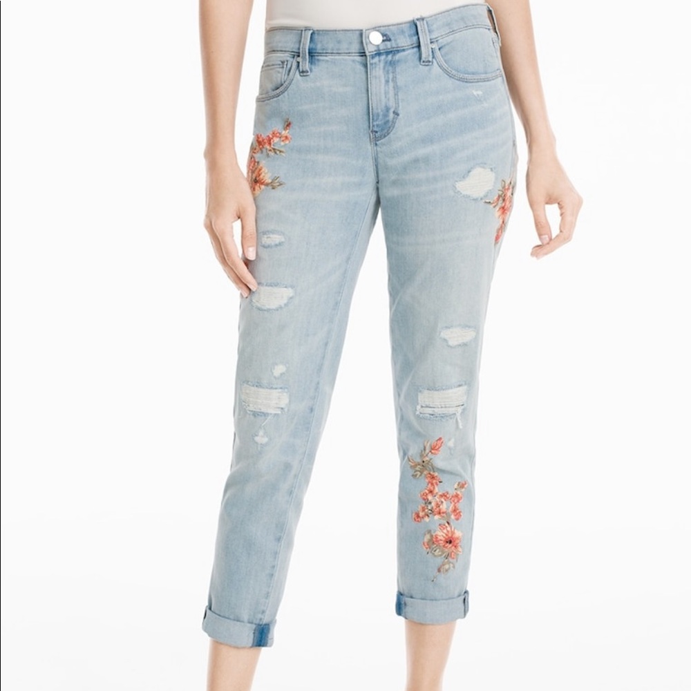 Floral Embroidered Jeans